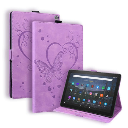 Love Butterfly Pattern Horizontal Flip Leather Case with Holder & Sleep / Wake-up Function, For Amazon Fire HD 8 (2015/2016/2017/2018), For Amazon Fire HD 8 (2020), For Amazon Fire HD 10 Plus (2021) / HD 10 (2021)
