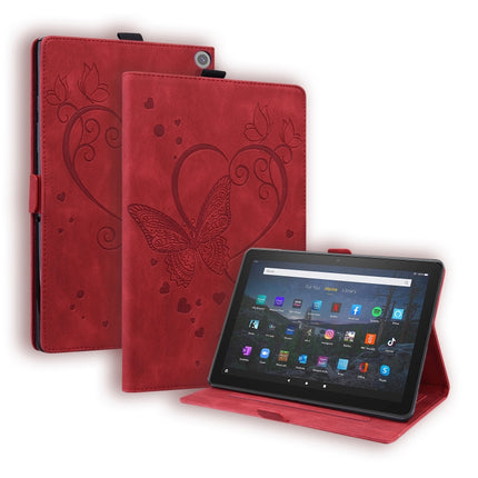 Love Butterfly Pattern Horizontal Flip Leather Case with Holder & Sleep / Wake-up Function, For Amazon Fire HD 8 (2015/2016/2017/2018), For Amazon Fire HD 8 (2020), For Amazon Fire HD 10 Plus (2021) / HD 10 (2021)