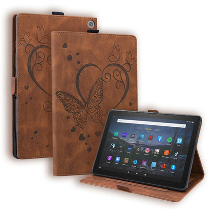Love Butterfly Pattern Horizontal Flip Leather Case with Holder & Sleep / Wake-up Function, For Amazon Fire HD 8 (2015/2016/2017/2018), For Amazon Fire HD 8 (2020), For Amazon Fire HD 10 Plus (2021) / HD 10 (2021)