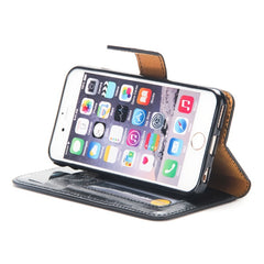 Funda de cuero con tapa trasera magnética desmontable con textura Crazy Horse, con soporte, ranuras para tarjetas, marco de fotos y billetera, para iPhone 6/6s, iPhone 8 Plus/7 Plus, iPhone X/XS, iPhone XR, iPhone XS Max