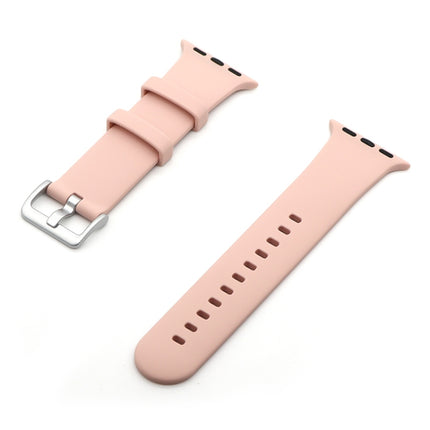 Silver Buckle Silicone Replacement Strap Watchband, For Apple Watch Series 7  41mm / & 6 & SE & 5 & 4 40mm