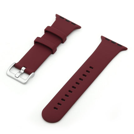 Silver Buckle Silicone Replacement Strap Watchband, For Apple Watch Series 7  41mm / & 6 & SE & 5 & 4 40mm