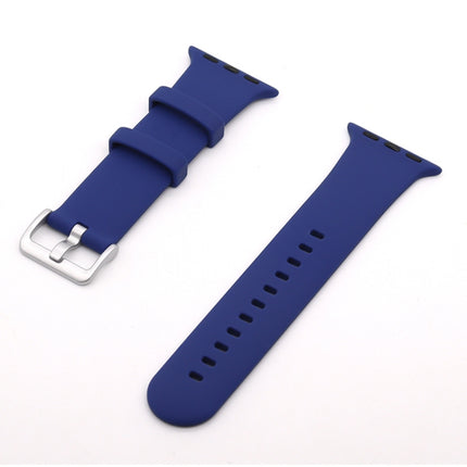 Silver Buckle Silicone Replacement Strap Watchband, For Apple Watch Series 7  41mm / & 6 & SE & 5 & 4 40mm
