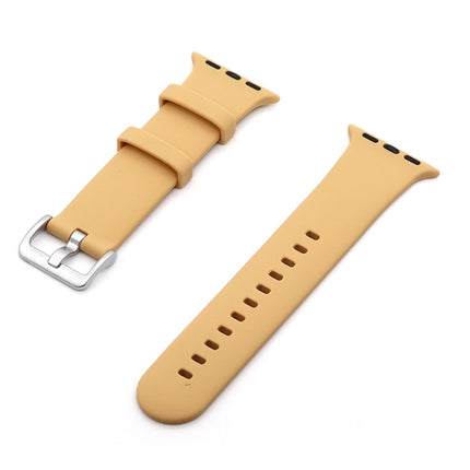 Silver Buckle Silicone Replacement Strap Watchband, For Apple Watch Series  7  45mm / & 6 & SE & 5 & 4 44mm