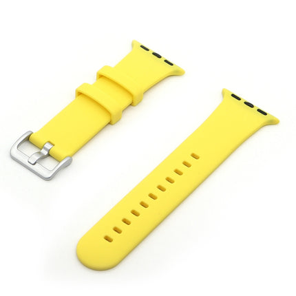 Silver Buckle Silicone Replacement Strap Watchband, For Apple Watch Series  7  45mm / & 6 & SE & 5 & 4 44mm