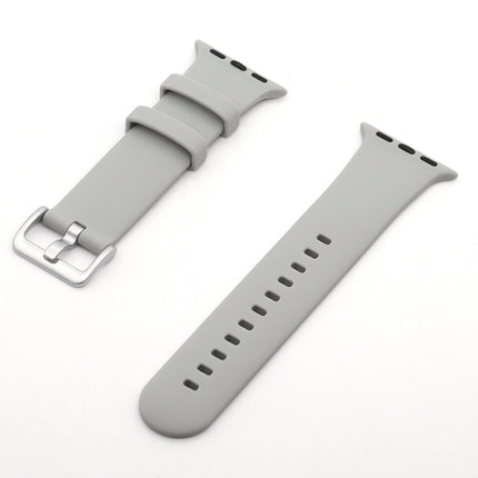 Silver Buckle Silicone Replacement Strap Watchband, For Apple Watch Series  7  45mm / & 6 & SE & 5 & 4 44mm