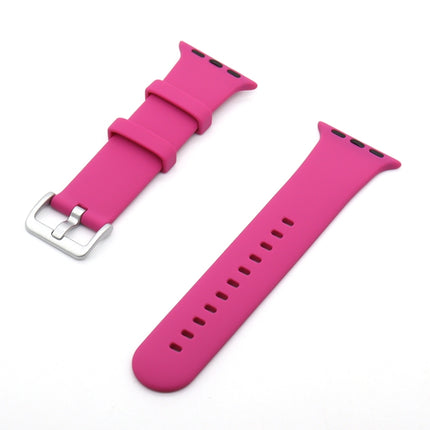 Silver Buckle Silicone Replacement Strap Watchband, For Apple Watch Series  7  45mm / & 6 & SE & 5 & 4 44mm