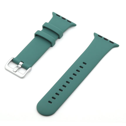 Silver Buckle Silicone Replacement Strap Watchband, For Apple Watch Series  7  45mm / & 6 & SE & 5 & 4 44mm