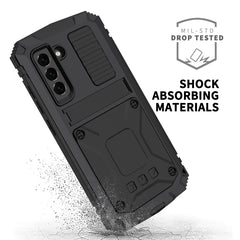 R-JUST Shockproof Waterproof Dust-proof Metal + Silicone Protective Case with Holder, For Samsung Galaxy S21 FE