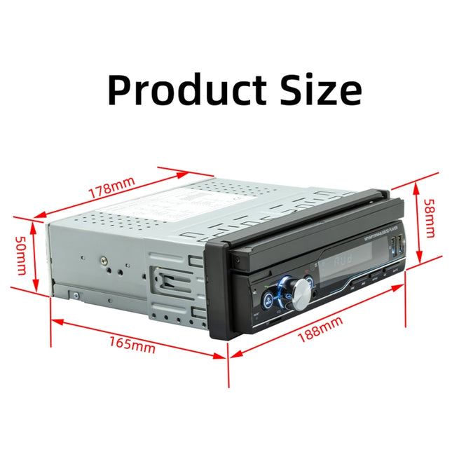 T100C 7 inch Manually Retractable Screen Car MP5 Player Radio, Support Mirror Link & FM & TF Card & USB & Bluetooth Hand-free Calling & Reversing Trajectory System