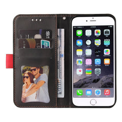 Business Stitching-Color Horizontal Flip PU Leather Case with Holder & Card Slots & Photo Frame, For iPhone 6s / 6, For iPhone 6s Plus / 6 Plus, For iPhone SE 2022 / SE 2020 / 8 / 7, For iPhone 8 Plus / 7 Plus, For iPhone XS / X