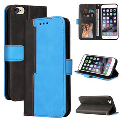 Business Stitching-Color Horizontal Flip PU Leather Case with Holder & Card Slots & Photo Frame, For iPhone 6s / 6, For iPhone 6s Plus / 6 Plus, For iPhone SE 2022 / SE 2020 / 8 / 7, For iPhone 8 Plus / 7 Plus, For iPhone XS / X