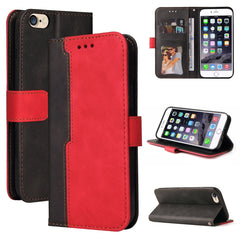 Business Stitching-Color Horizontal Flip PU Leather Case with Holder & Card Slots & Photo Frame, For iPhone 6s / 6, For iPhone 6s Plus / 6 Plus, For iPhone SE 2022 / SE 2020 / 8 / 7, For iPhone 8 Plus / 7 Plus, For iPhone XS / X