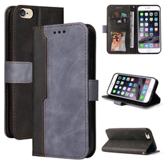 Business Stitching-Color Horizontal Flip PU Leather Case with Holder & Card Slots & Photo Frame, For iPhone 6s / 6, For iPhone 6s Plus / 6 Plus, For iPhone SE 2022 / SE 2020 / 8 / 7, For iPhone 8 Plus / 7 Plus, For iPhone XS / X