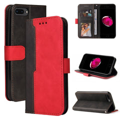 Business Stitching-Color Horizontal Flip PU Leather Case with Holder & Card Slots & Photo Frame, For iPhone 6s / 6, For iPhone 6s Plus / 6 Plus, For iPhone SE 2022 / SE 2020 / 8 / 7, For iPhone 8 Plus / 7 Plus, For iPhone XS / X