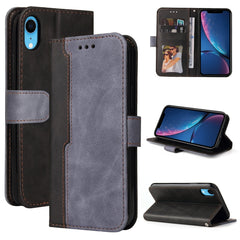 Business Stitching-Color Horizontal Flip PU Leather Case with Holder & Card Slots & Photo Frame, For iPhone 6s / 6, For iPhone 6s Plus / 6 Plus, For iPhone SE 2022 / SE 2020 / 8 / 7, For iPhone 8 Plus / 7 Plus, For iPhone XS / X