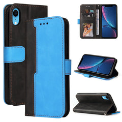 Business Stitching-Color Horizontal Flip PU Leather Case with Holder & Card Slots & Photo Frame, For iPhone 6s / 6, For iPhone 6s Plus / 6 Plus, For iPhone SE 2022 / SE 2020 / 8 / 7, For iPhone 8 Plus / 7 Plus, For iPhone XS / X