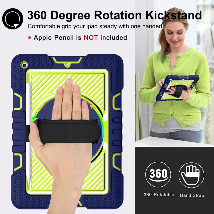 360 Degree Rotation Contrast Color Shockproof Silicone + PC Case with Holder & Hand Grip Strap & Shoulder Strap, For iPad 9.7 2018 / 2017, For iPad 10.2 2021 / 2020 / 2019, For iPad 10.9 / Pro 11 2020 / 2021 / 2018��������������������������������������...
