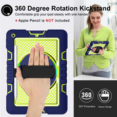 360 Degree Rotation Contrast Color Shockproof Silicone + PC Case with Holder & Hand Grip Strap & Shoulder Strap, For iPad 9.7 2018 / 2017, For iPad 10.2 2021 / 2020 / 2019, For iPad 10.9 / Pro 11 2020 / 2021 / 2018��������������������������������������...