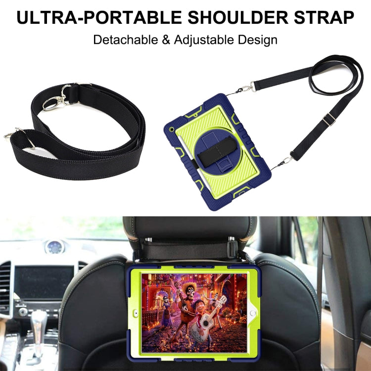 360 Degree Rotation Contrast Color Shockproof Silicone + PC Case with Holder & Hand Grip Strap & Shoulder Strap, For iPad 9.7 2018 / 2017, For iPad 10.2 2021 / 2020 / 2019, For iPad 10.9 / Pro 11 2020 / 2021 / 2018��������������������������������������...