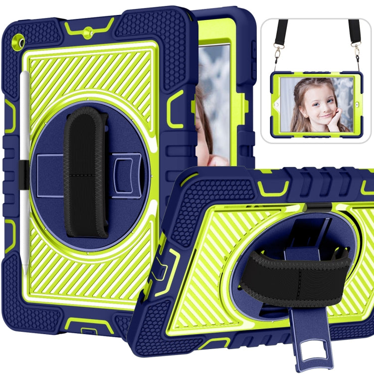 360 Degree Rotation Contrast Color Shockproof Silicone + PC Case with Holder & Hand Grip Strap & Shoulder Strap, For iPad 9.7 2018 / 2017, For iPad 10.2 2021 / 2020 / 2019, For iPad 10.9 / Pro 11 2020 / 2021 / 2018��������������������������������������...