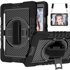 360 Degree Rotation Contrast Color Shockproof Silicone + PC Case with Holder & Hand Grip Strap & Shoulder Strap, For iPad 9.7 2018 / 2017, For iPad 10.2 2021 / 2020 / 2019, For iPad 10.9 / Pro 11 2020 / 2021 / 2018