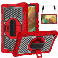 360 Degree Rotation Contrast Color Shockproof Silicone + PC Case with Holder & Hand Grip Strap & Shoulder Strap, For iPad 9.7 2018 / 2017, For iPad 10.2 2021 / 2020 / 2019, For iPad 10.9 / Pro 11 2020 / 2021 / 2018