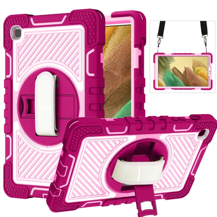 Estuche de silicona y PC a prueba de golpes con rotación de 360 ​​grados y color de contraste con soporte, correa de mano y correa para el hombro, para iPad 9.7 2018/2017, para iPad 10.2 2021/2020/2019, para iPad 10.9/Pro 11 2020/2021/2018