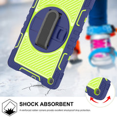 360 Degree Rotation Contrast Color Shockproof Silicone + PC Case with Holder & Hand Grip Strap & Shoulder Strap, For Samsung Galaxy Tab A 10.1 2019 T515, For Samsung Galaxy Tab A 8.0 2019 T290, For Samsung Galaxy Tab A 8.4 2020 T307