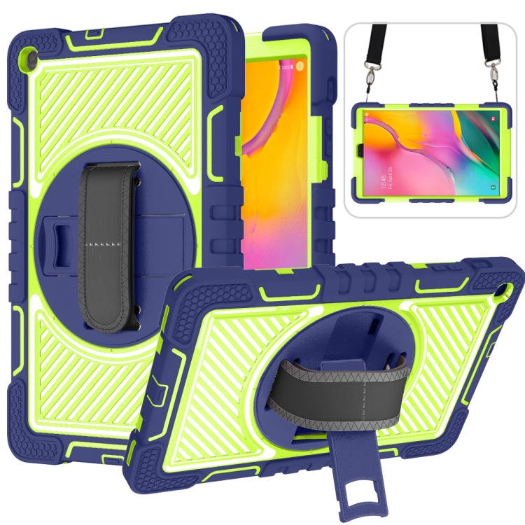 360 Degree Rotation Contrast Color Shockproof Silicone + PC Case with Holder & Hand Grip Strap & Shoulder Strap, For Samsung Galaxy Tab S6 Lite P610/P615, For Samsung Galaxy Tab A 10.1 2019 T515, For Samsung Galaxy Tab A 8.0 2019 T290������������������...