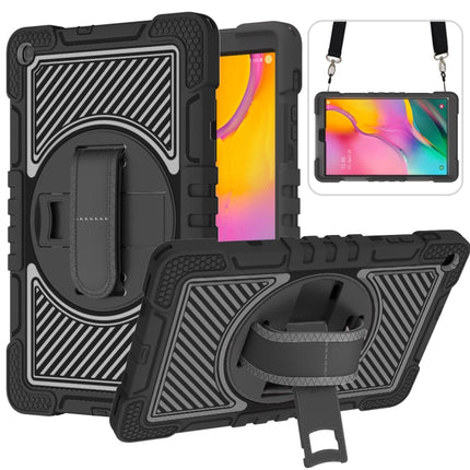 360 Degree Rotation Contrast Color Shockproof Silicone + PC Case with Holder & Hand Grip Strap & Shoulder Strap
