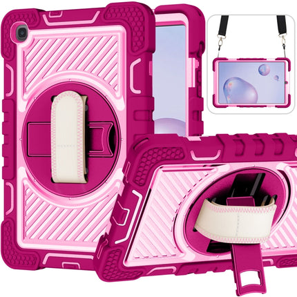 360 Degree Rotation Contrast Color Shockproof Silicone + PC Case with Holder & Hand Grip Strap & Shoulder Strap