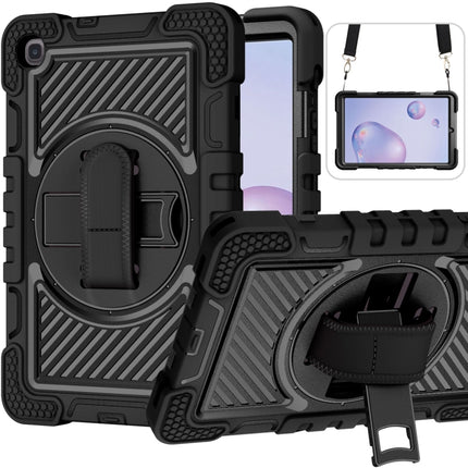 360 Degree Rotation Contrast Color Shockproof Silicone + PC Case with Holder & Hand Grip Strap & Shoulder Strap