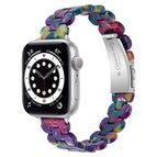 For Apple Watch Series  7  45mm / & 6 & SE & 5 & 4 44mm / Purple Green Flower