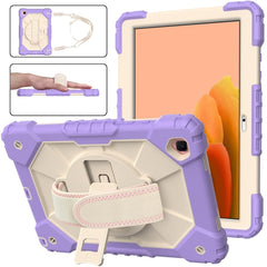 Contrast Color Robot Shockproof Silicon + PC Protective Case with Holder & Shoulder Strap, For Samsung Galaxy Tab A7 T500 / T505