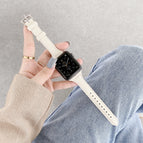 For Apple Watch Series  7  45mm / & 6 & SE & 5 & 4 44mm / Milky White