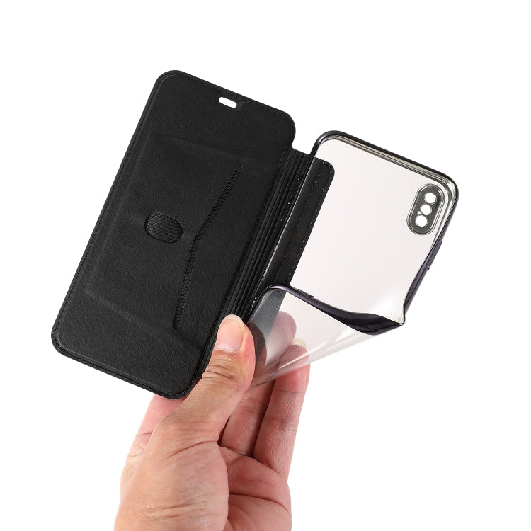 Funda de piel sintética y TPU con revestimiento de bronce y tapa horizontal con ranura para tarjetas y soporte para iPhone X/XS, iPhone SE 2022/SE 2020, 8 y 7, iPhone 8 Plus y 7 Plus, iPhone 6 Plus y 6s Plus, iPhone 6 y 6s
