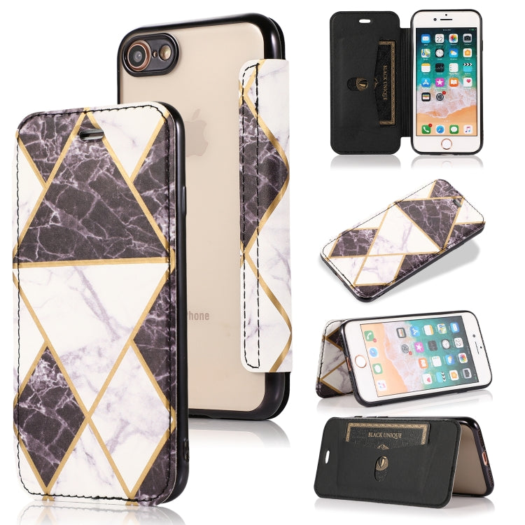 Funda de piel sintética y TPU con revestimiento de bronce y tapa horizontal con ranura para tarjetas y soporte para iPhone X/XS, iPhone SE 2022/SE 2020, 8 y 7, iPhone 8 Plus y 7 Plus, iPhone 6 Plus y 6s Plus, iPhone 6 y 6s