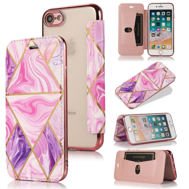 Funda de piel sintética y TPU con revestimiento de bronce y tapa horizontal con ranura para tarjetas y soporte para iPhone X/XS, iPhone SE 2022/SE 2020, 8 y 7, iPhone 8 Plus y 7 Plus, iPhone 6 Plus y 6s Plus, iPhone 6 y 6s