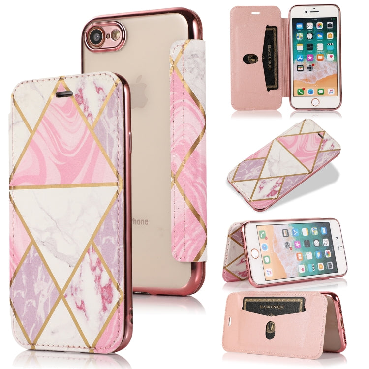 Funda de piel sintética y TPU con revestimiento de bronce y tapa horizontal con ranura para tarjetas y soporte para iPhone X/XS, iPhone SE 2022/SE 2020, 8 y 7, iPhone 8 Plus y 7 Plus, iPhone 6 Plus y 6s Plus, iPhone 6 y 6s