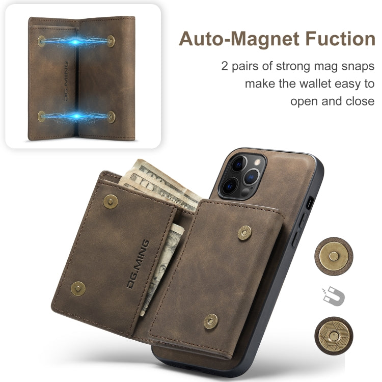 DG.MING M1-Serie 3-fach gefaltete Brieftasche mit mehreren Karten + magnetische Rückseite, stoßfeste Hülle mit Halterungsfunktion, für iPhone 12 Mini, für iPhone 12/12 Pro, für iPhone 12 Pro Max