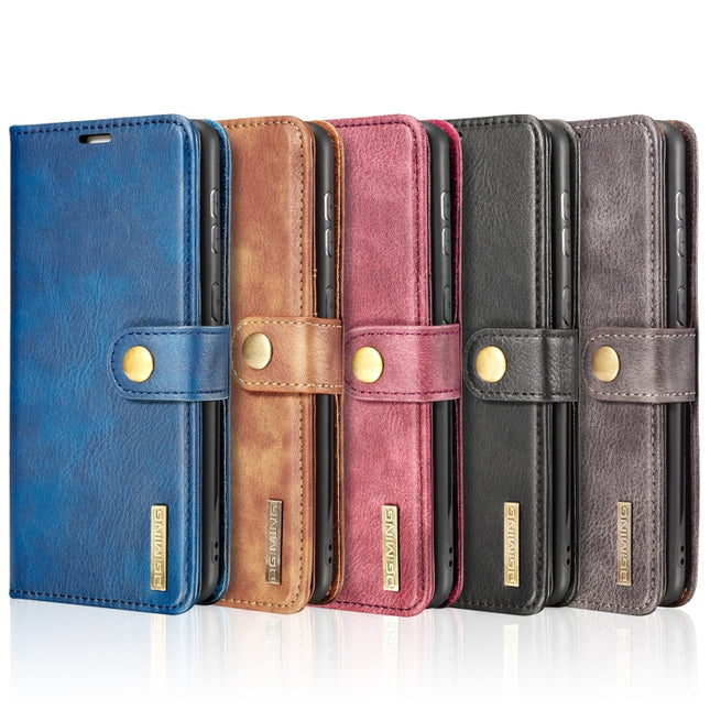 DG.MING Crazy Horse Texture Flip Detachable Magnetic Leather Case with Holder & Card Slots & Wallet, For Samsung Galaxy S21 FE