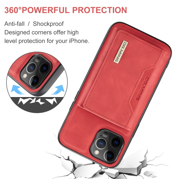 Estuche para múltiples tarjetas con 3 pliegues y tapa trasera magnética a prueba de golpes con función de billetera y soporte, serie DG.MING M2, para iPhone 12 mini, para iPhone 12/12 Pro, para iPhone 12 Pro Max