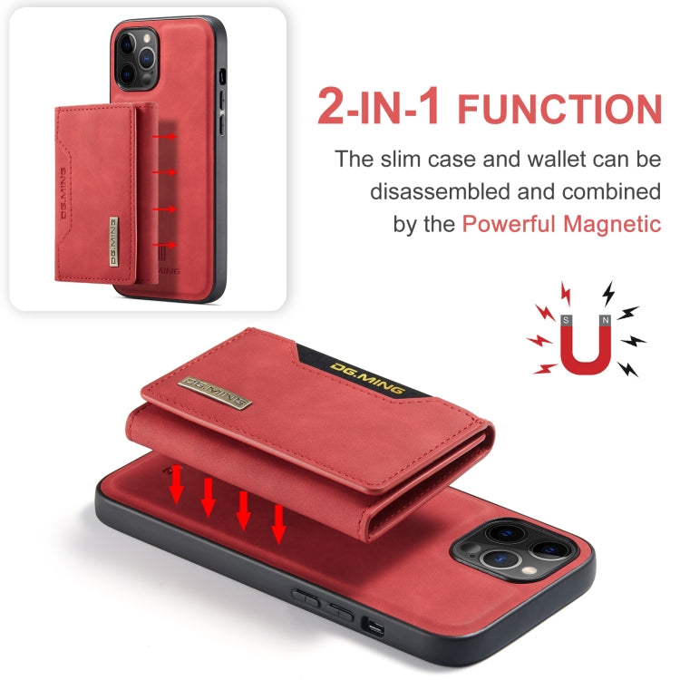 Estuche para múltiples tarjetas con 3 pliegues y tapa trasera magnética a prueba de golpes con función de billetera y soporte, serie DG.MING M2, para iPhone 12 mini, para iPhone 12/12 Pro, para iPhone 12 Pro Max