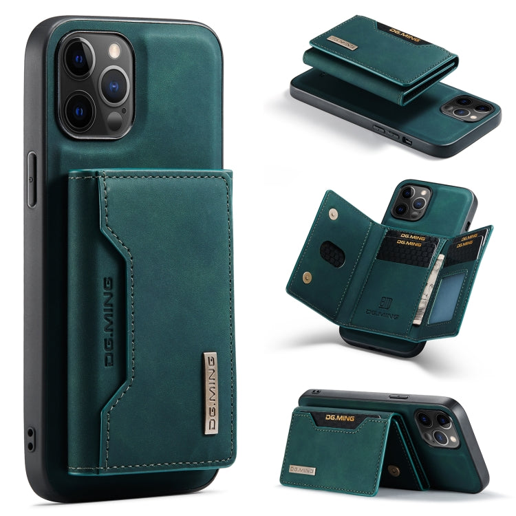 Estuche para múltiples tarjetas con 3 pliegues y tapa trasera magnética a prueba de golpes con función de billetera y soporte, serie DG.MING M2, para iPhone 12 mini, para iPhone 12/12 Pro, para iPhone 12 Pro Max