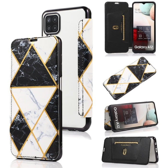 Bronzing Plating PU + TPU Horizontal Flip Leather Case with Holder & Card Slot, For Samsung Galaxy A12 / A42 5G