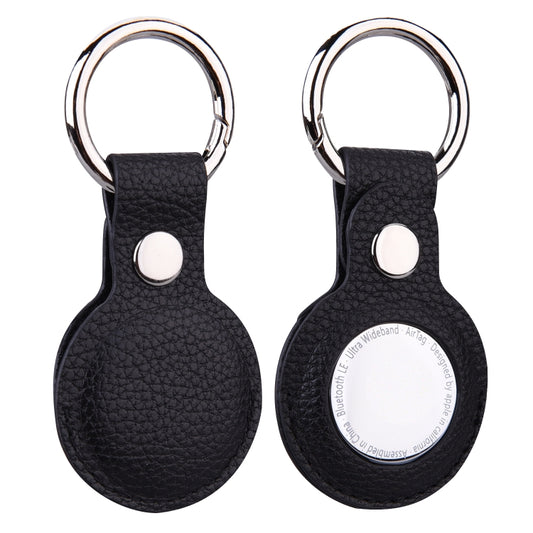 Litchi Texture Leather Protective Case with Key Ring for AirTag