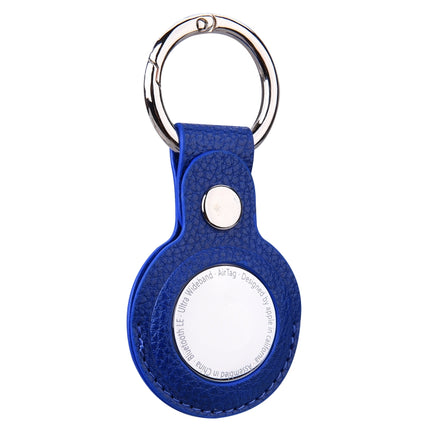 Funda protectora de piel con textura de lichi y llavero para AirTag