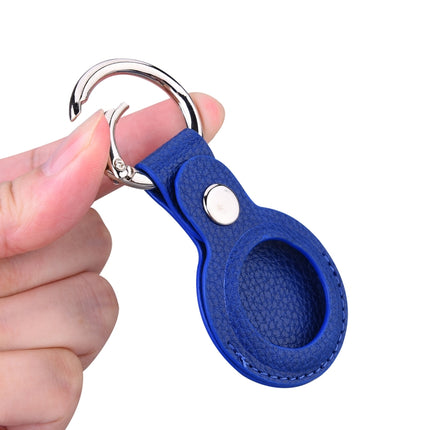 Funda protectora de piel con textura de lichi y llavero para AirTag