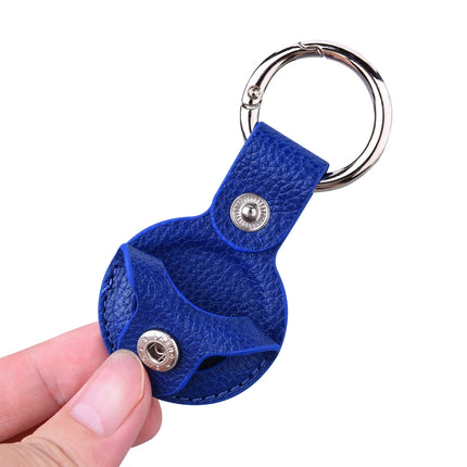 Funda protectora de piel con textura de lichi y llavero para AirTag